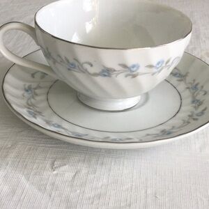 Sophisticated White and Blue Cup & Saucer